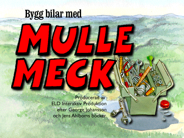Titelskärmen i menyintrot till Bygg bilar med Mulle Meck